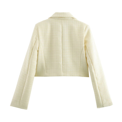 Women's Fashion Design Short Tweed Blazer - Zambeel