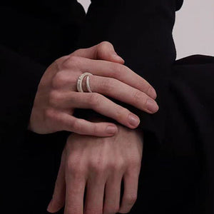 Women's Fashion Handmade Frosted Double - layer Ring - Zambeel