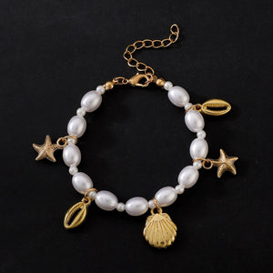Women's Fashion Irregular Pearl Starfish Shell Bracelet - Zambeel