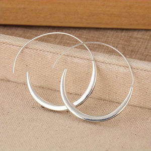 Womens French - needle Large Circular Hoop Earrings - Zambeel