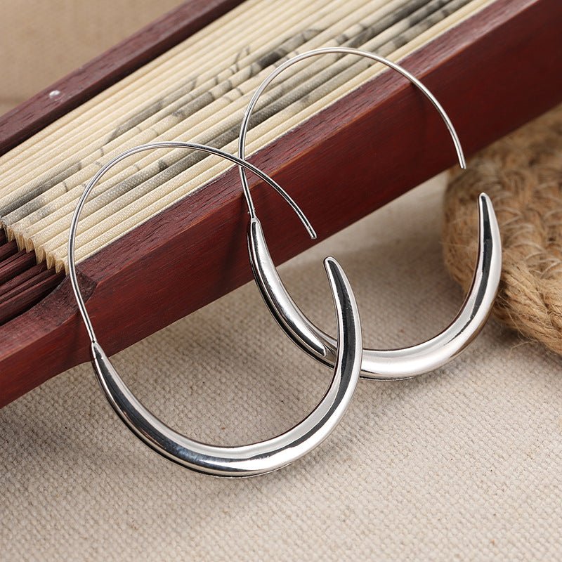 Womens French - needle Large Circular Hoop Earrings - Zambeel