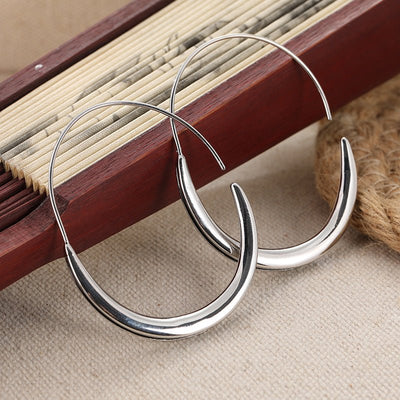 Womens French - needle Large Circular Hoop Earrings - Zambeel