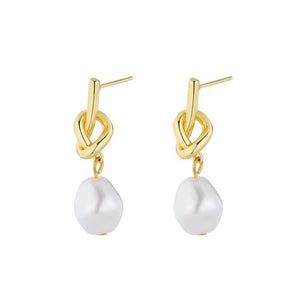 Womens French Vintage Baroque Pearl Earrings - Zambeel