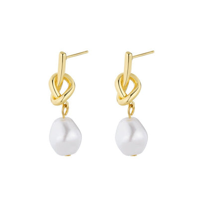 Womens French Vintage Baroque Pearl Earrings - Zambeel