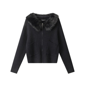 Womens Hooded Knit Sweater Cardigan - Zambeel