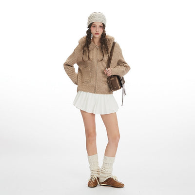 Womens Hooded Knit Sweater Cardigan - Zambeel