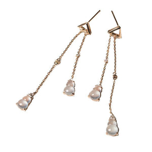 Women's Jewelry Inlaid Imitation Chalcedony Ear Studs Plated S925 Silver Imitation Jade Gourd High Ice Earrings - Zambeel