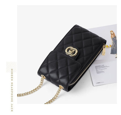 Women's Leather Mini Women's Bag Classic Mobile Phone Bag Messenger Bag - Zambeel