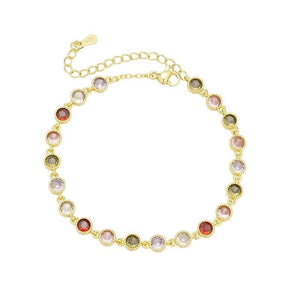 Womens Luxury Niche Delicate Multicolored Tourmaline Bracelet - Zambeel
