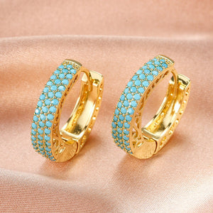 Womens Micro - Pave Zircon Stud Earrings Versatile Designer Touch - Zambeel