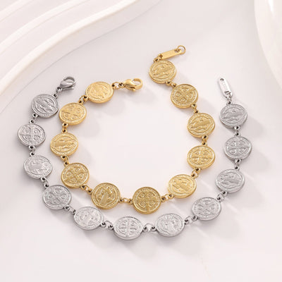 Women's Niche Design Circle Steel Ball Portrait Bracelet - Zambeel