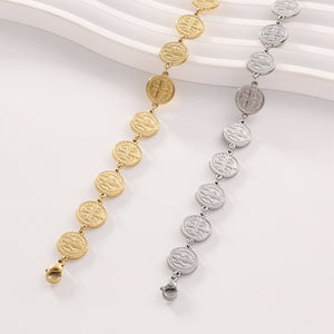 Women's Niche Design Circle Steel Ball Portrait Bracelet - Zambeel