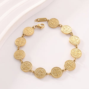 Women's Niche Design Circle Steel Ball Portrait Bracelet - Zambeel