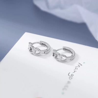 Womens Niche - design Instagram - style Minimalist And Cool - toned Trendy Heart - shaped Hoop Earrings - Zambeel