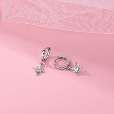 Womens Niche - style Star Stud Earrings With A Hexagram Design - Zambeel