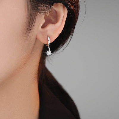 Womens Niche - style Star Stud Earrings With A Hexagram Design - Zambeel