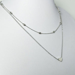 Women's Peach Heart Multi - layer Clavicle Necklace - Zambeel