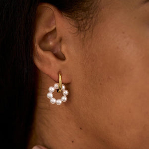 Women's Pearl Earrings Fashion Gold Plated - Zambeel