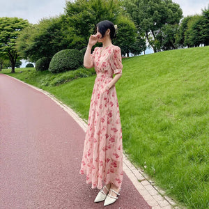 Women's Printed Midi French - Style Split Dress - Zambeel