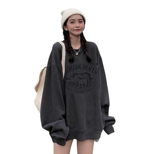 Women's Relaxed - fit Casual Hoodie With A Crew Neck - Zambeel