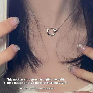 Women's Ring Chain Necklace Gift For Boyfriend Or Girlfriend Clavicle Chain - Zambeel