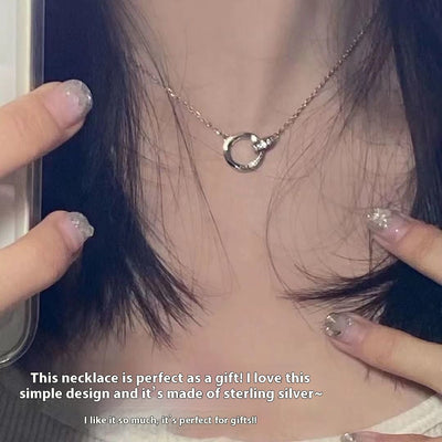 Women's Ring Chain Necklace Gift For Boyfriend Or Girlfriend Clavicle Chain - Zambeel