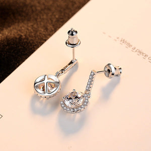 Womens Round Full - Diamond - Inlaid Fashion Earrings - Zambeel
