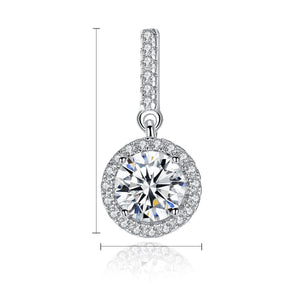 Womens Round Full - Diamond - Inlaid Fashion Earrings - Zambeel