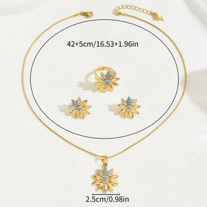 Women's Simple Fashion Diamond Necklace Suit - Zambeel