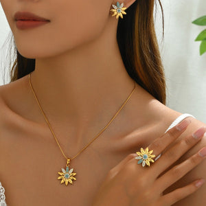 Women's Simple Fashion Diamond Necklace Suit - Zambeel