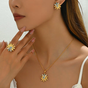 Women's Simple Fashion Diamond Necklace Suit - Zambeel