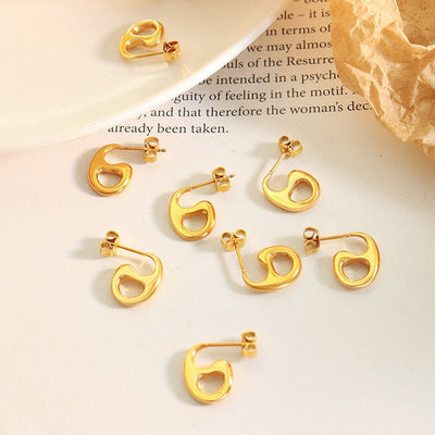 Women's Special - interest Design Metallic Ear Studs Ornament - Zambeel