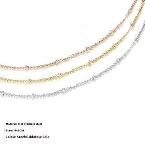 Women's Stainless Steel Gold - plated Short Necklace - Zambeel
