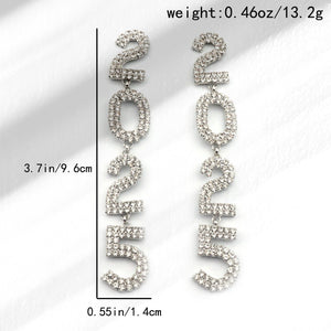 Women's Tassel Full Diamond Rhinestone 2025 Long Pendant Earrings - Zambeel