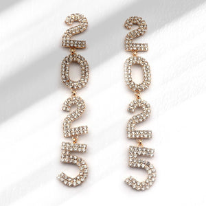 Women's Tassel Full Diamond Rhinestone 2025 Long Pendant Earrings - Zambeel
