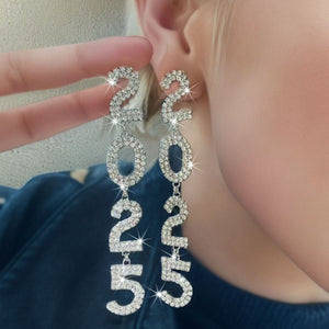 Women's Tassel Full Diamond Rhinestone 2025 Long Pendant Earrings - Zambeel