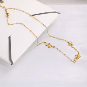Women's Three - dimensional Snake - shaped Small Diamond Stitching Necklace - Zambeel