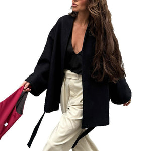Women's V - neck Lace - up Chanel - style Long - sleeve Jacket - Zambeel