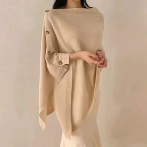 Women's Wool Slant Cape Scarf - Zambeel