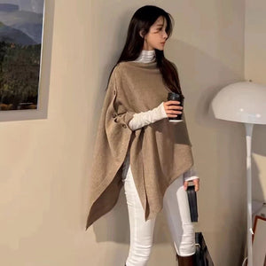 Women's Wool Slant Cape Scarf - Zambeel