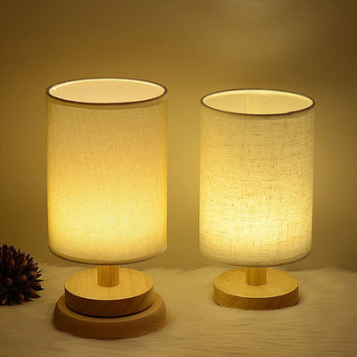Wooden Cloth Cover Creative Children's Study Desk Lighting Table Lamp - Zambeel