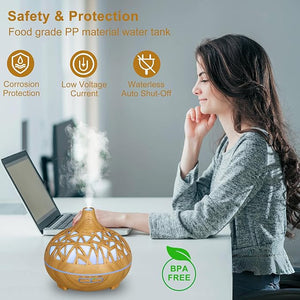 Wooden Lattice Ultrasonic Aroma Diffuser - Zambeel