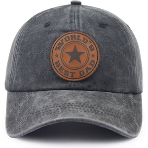 World's Best Dad For Man, Adjustable Embroidered Wash Cotton Baseball Cap - Zambeel