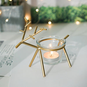 Wrought Iron Fawn Candle Holder - Zambeel
