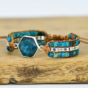 Ximia Bracelet With Natural Stone Cube Chain - Zambeel