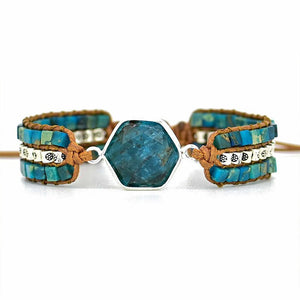 Ximia Bracelet With Natural Stone Cube Chain - Zambeel
