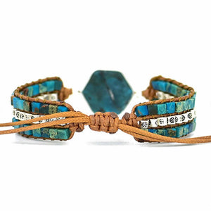 Ximia Bracelet With Natural Stone Cube Chain - Zambeel