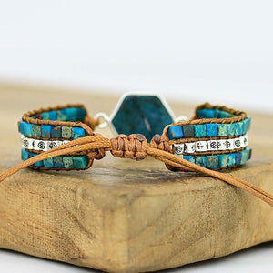 Ximia Bracelet With Natural Stone Cube Chain - Zambeel