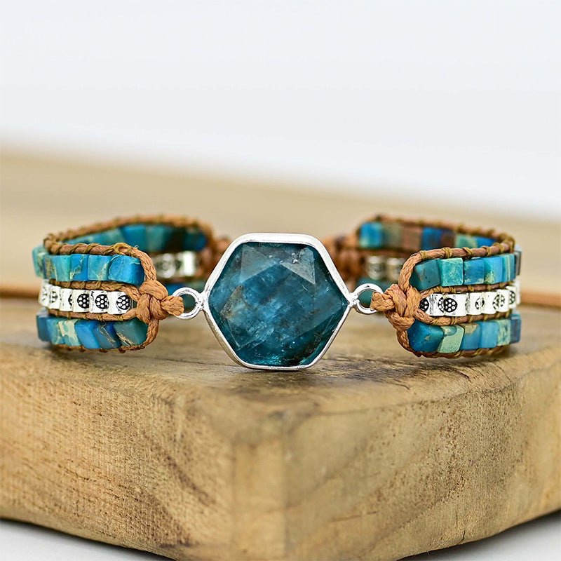Ximia Bracelet With Natural Stone Cube Chain - Zambeel
