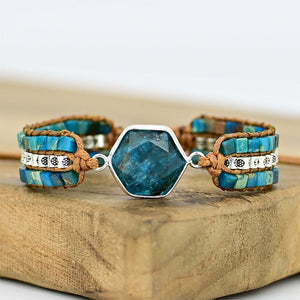 Ximia Bracelet With Natural Stone Cube Chain - Zambeel